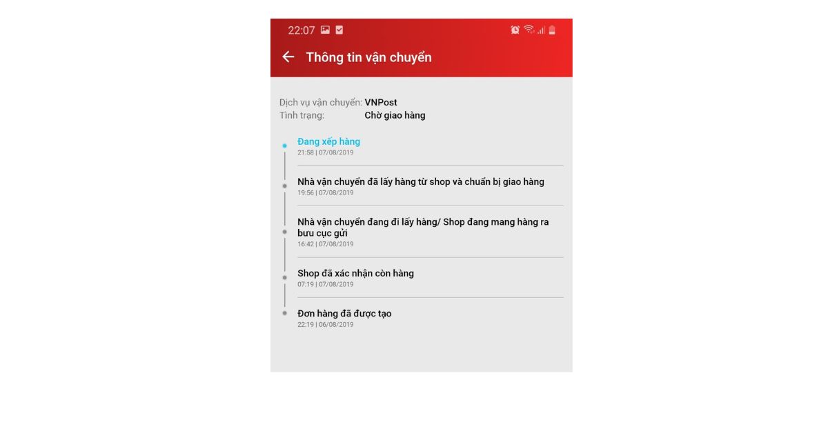 kiểm tra đơn đặt hàng sendo