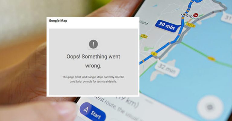 lỗi Google Maps not working