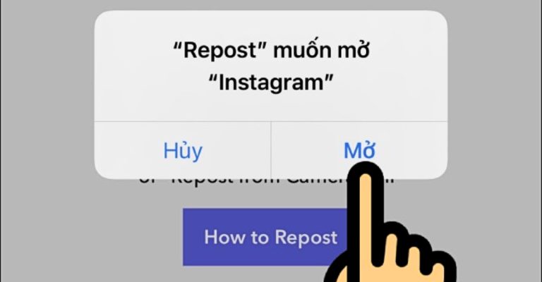 Mở ứng dụng Repost- Limoseo