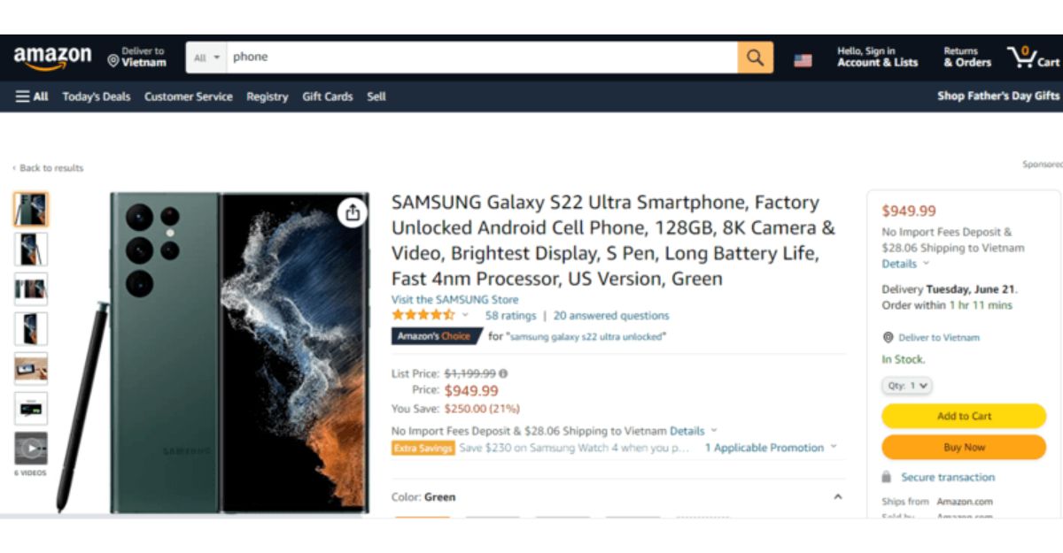 Nên chọn mua điện thoại của thương hiệu nào trên Amazon?