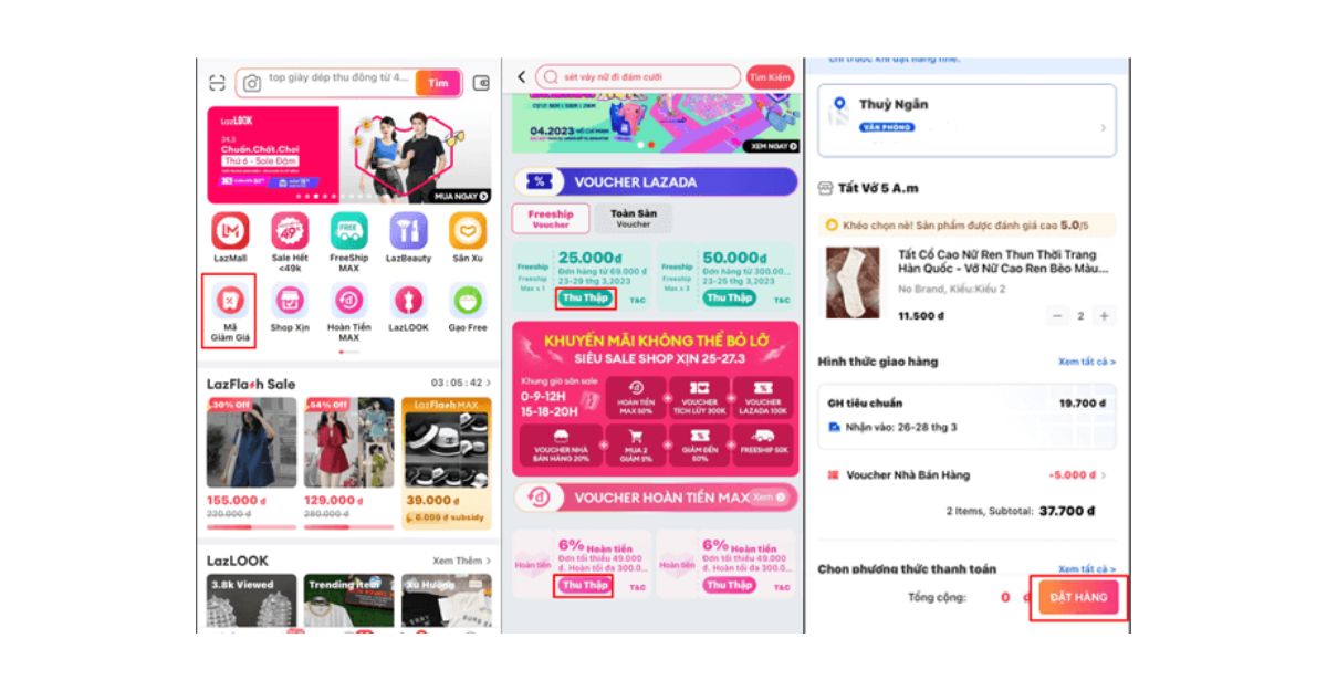 Săn deal 0 đồng Lazada