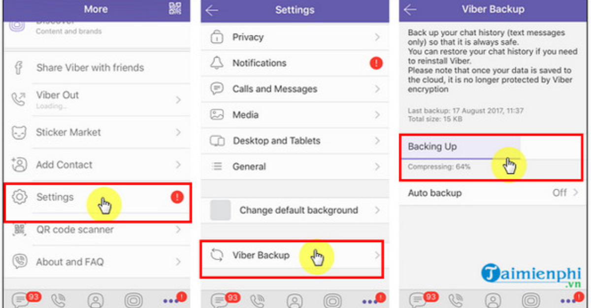 Sao lưu cuộc trò chuyện Viber