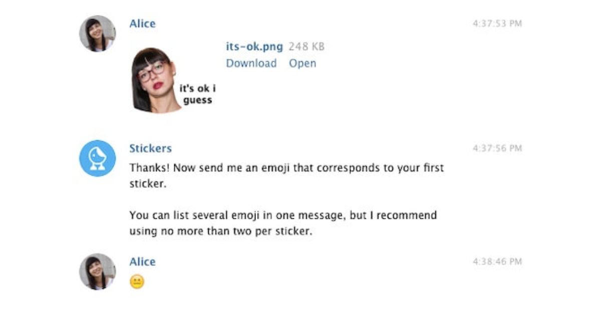 Tải lên sticker Telegram của bạn