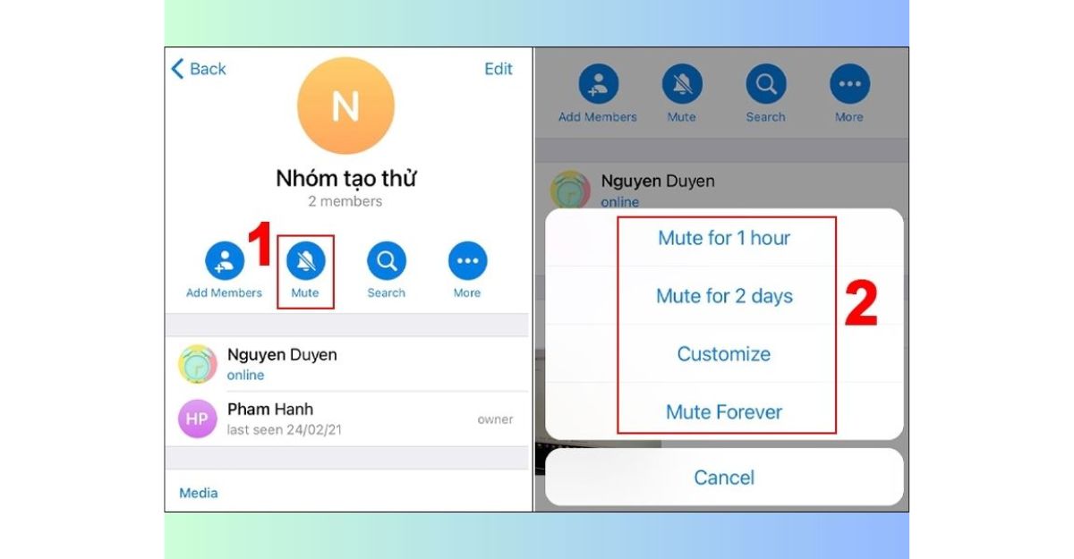 Tắt thông báo Telegram cho iPhone