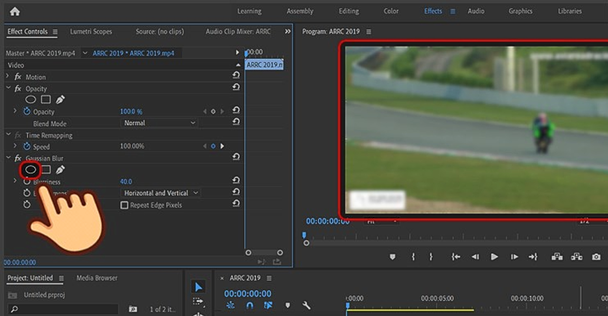 Tìm hiệu ứng Gaussian Blur