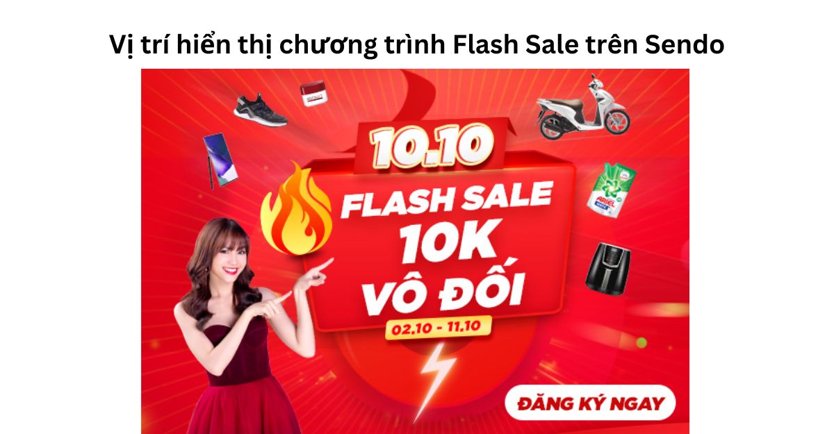 Vị trí hiển thị chương trình Flash Sale trên Sendo