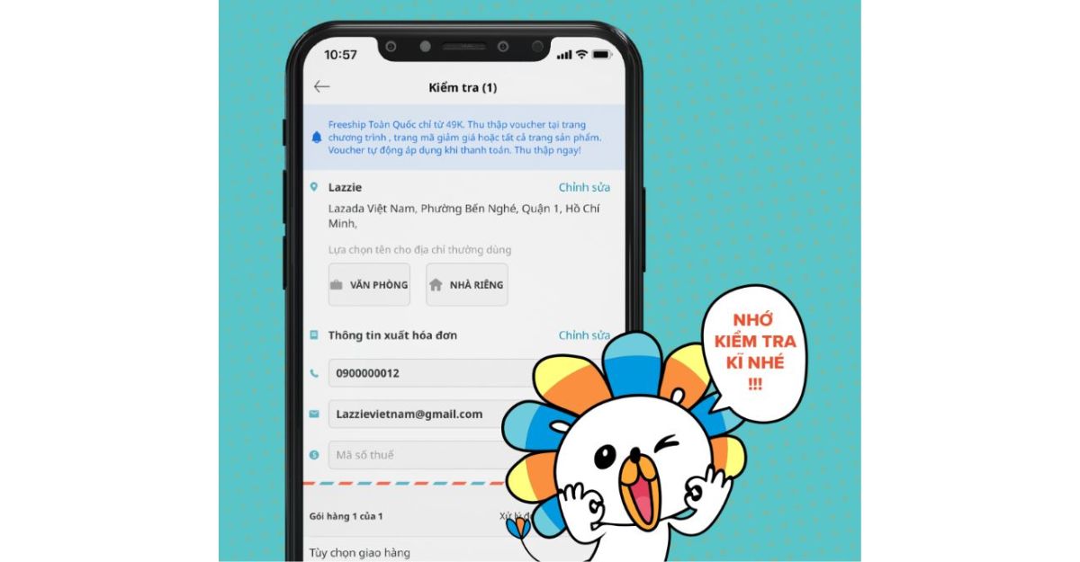 Xác nhận và hoàn tất quá trình đặt hàng