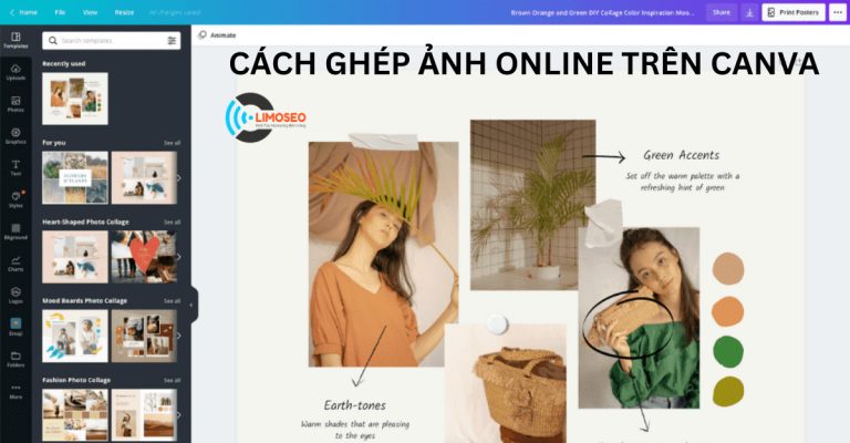 Cách ghép ảnh online trên Canva đơn giản Limoseo