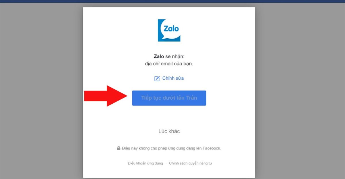 Cách lấy lại mật khẩu Zalo qua Facebook