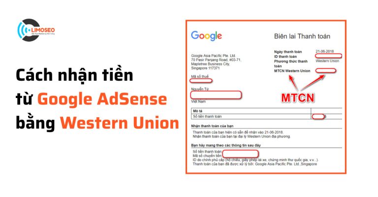 Cách nhận tiền từ Google AdSense bằng Western Union