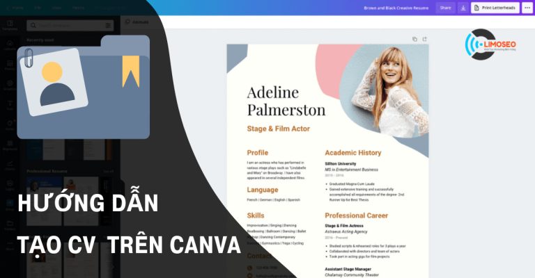 Hướng dẫn cách tạo cv trên canva đơn giản Limoseo