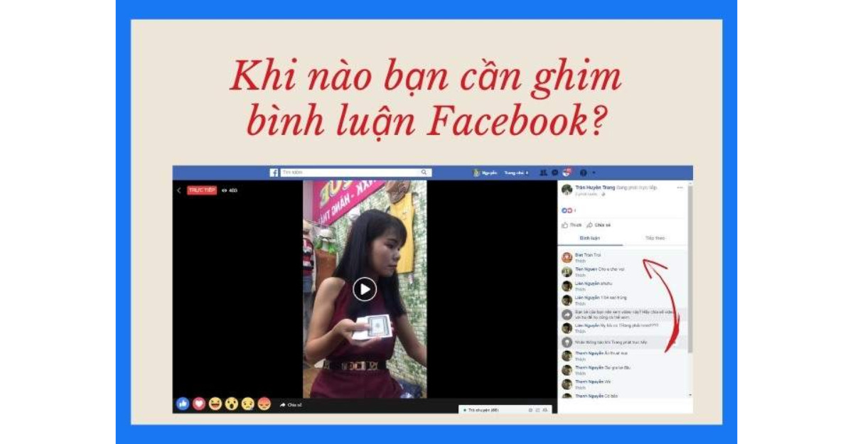 Thời điểm ghim bình luận trên Facebook