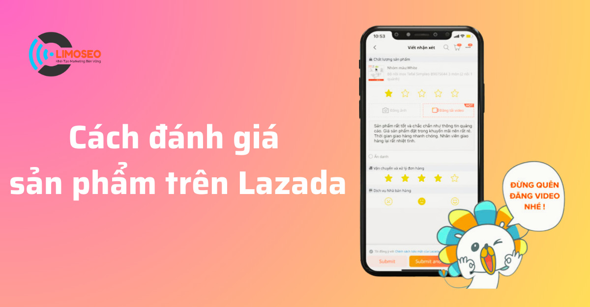 cách đánh giá sản phẩm trên lazada