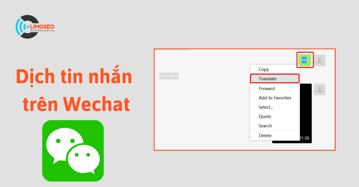 cách dịch tin nhắn trên Wechat