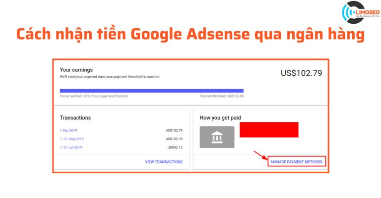cách nhận tiền google adsense qua ngân hàng