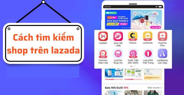 cách tìm kiếm shop trên lazada