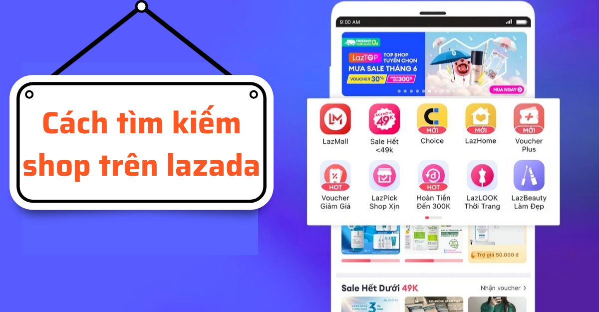cách tìm kiếm shop trên lazada