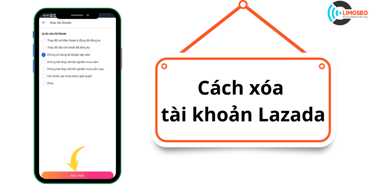 cách xóa tài khoản Lazada