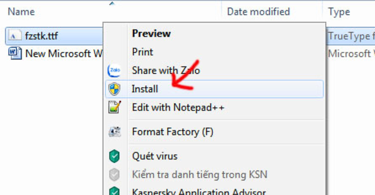 Chọn Install