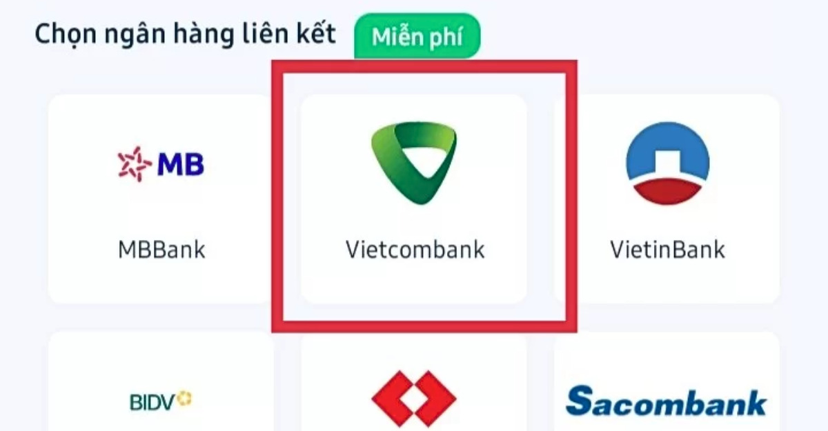 Chọn loại ngân hàng và nhập thông tin