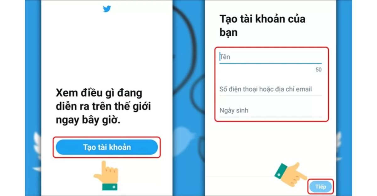 Hướng dẫn nhanh cách đăng ký Twitter bằng điện thoại
