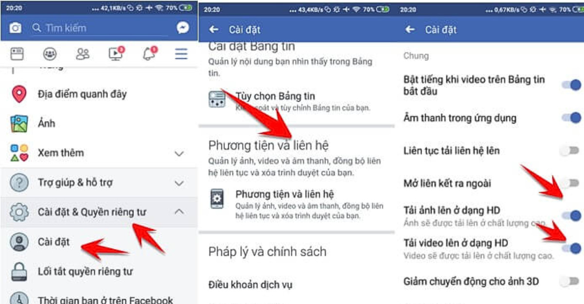 Trên điện thoại