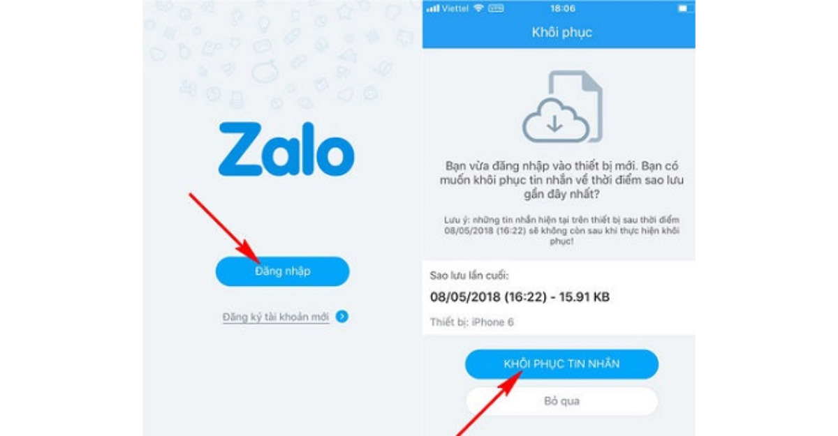 Cách khôi phục tin nhắn Zalo trên iPhone bằng đăng nhập từ thiết bị khác