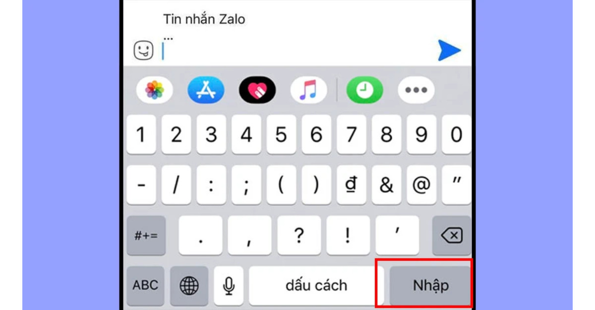 Cách xuống dòng khi nhắn tin Zalo trên điện thoại iPhone