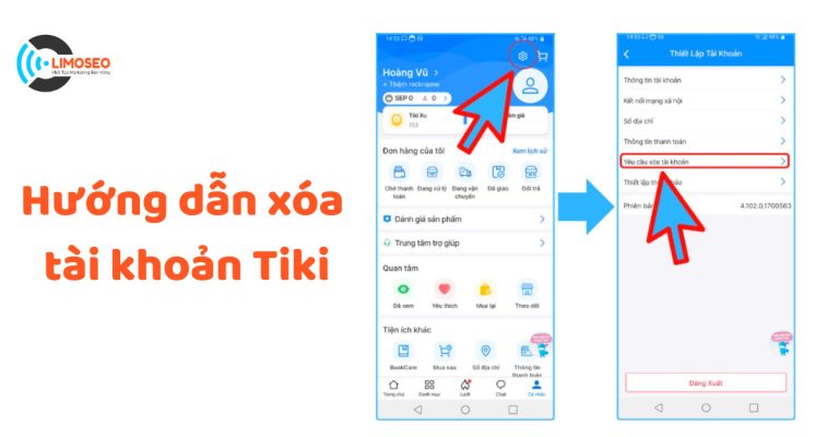 Hướng dẫn xóa tài khoản Tiki