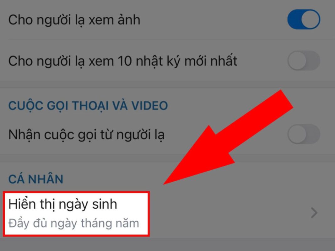 cách bật thông báo sinh nhật trên Zalo
