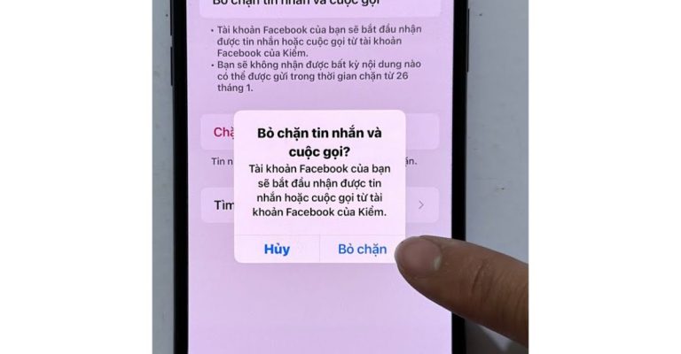 cách bỏ chặn messenger