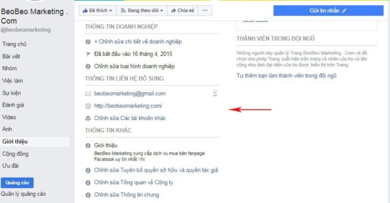 cách chỉnh sửa thông tin trên fanpage limoseo