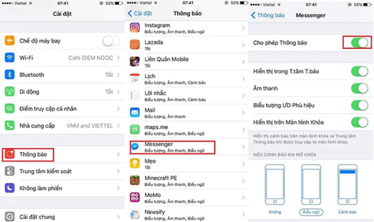 cách khắc phục lỗi Messenger không thông báo tin nhắn trong cài đặt