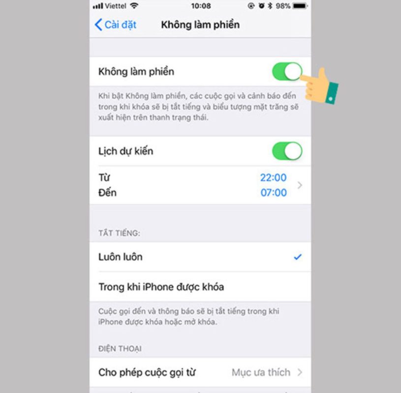 cách khắc phục lỗi ứng dụng messenger không thông báo tin nhắn bằng cách tắt không làm phiền