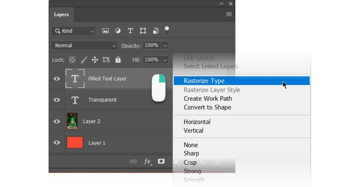 Cách làm viền chữ trong Photoshop với văn bản cố định
