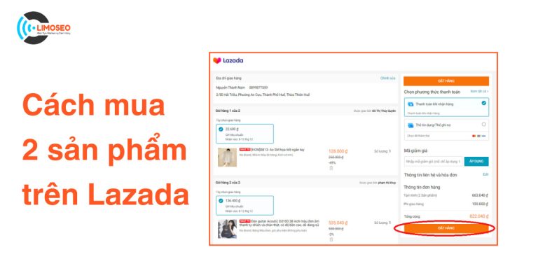 cách mua 2 sản phẩm trên lazada