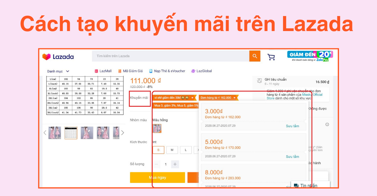 cách tạo khuyến mãi trên lazada