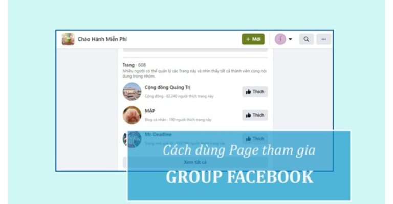 cách tham gia nhóm trên facebook bằng fanpage