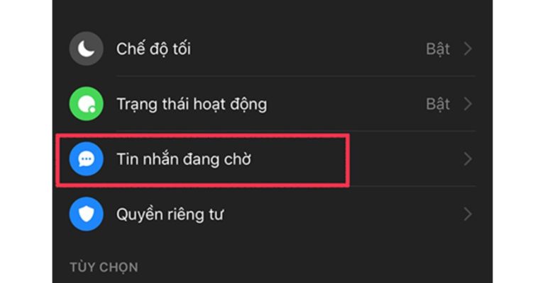cách xem tin nhắn chờ trên messenger