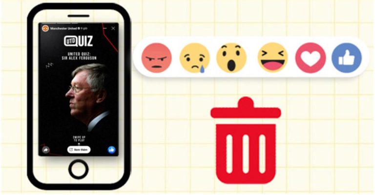 cách xóa bày tỏ cảm xúc trên story facebook