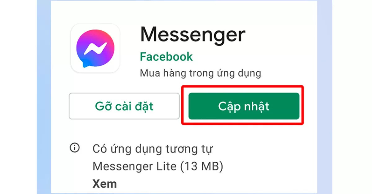 Cập nhật phiên bản mới của Messenger