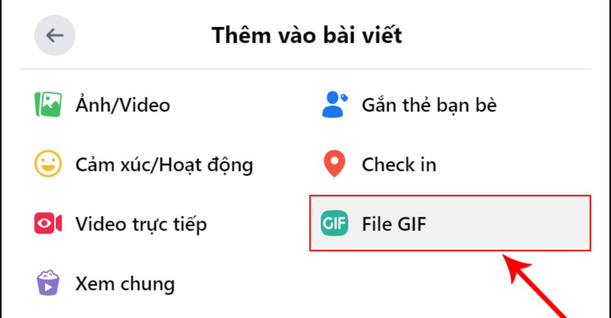 đăng gif lên facebook bằng điện thoại