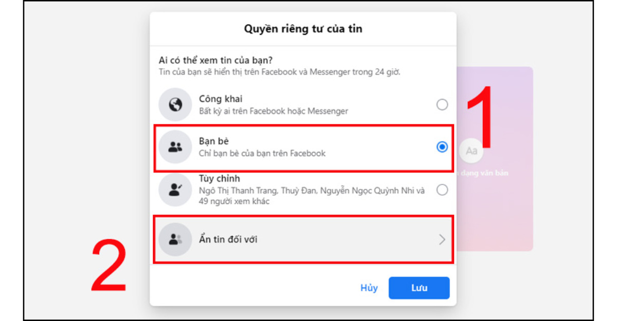 Hướng dẫn cách ẩn tin story trên Facebook