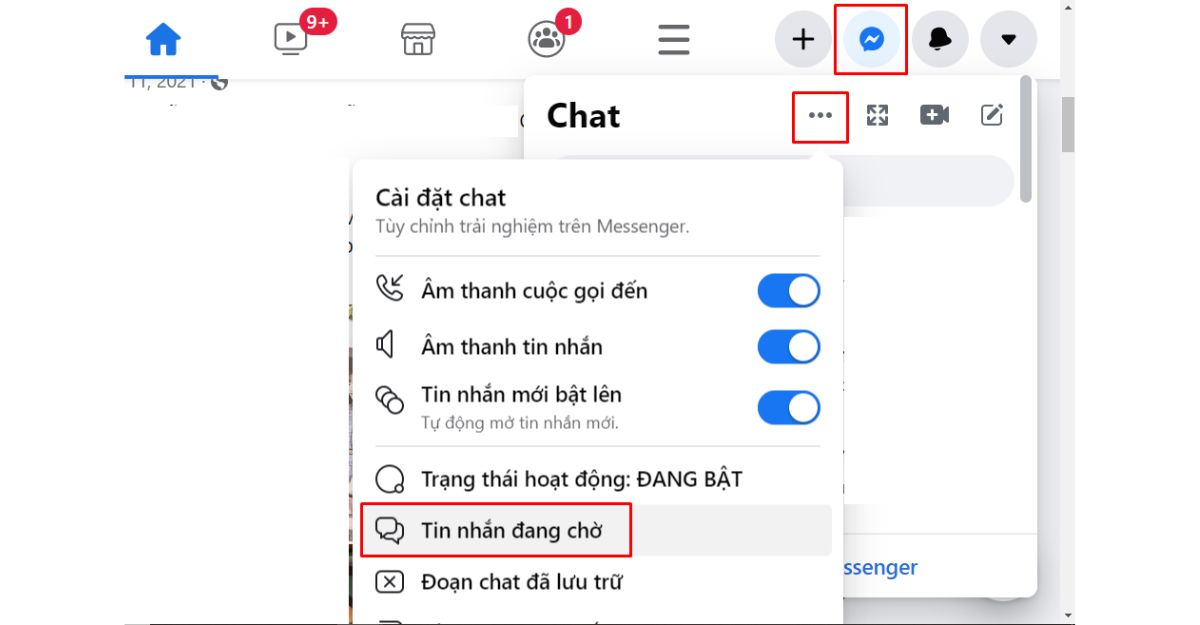 Kiểm tra phần Tin nhắn chờ