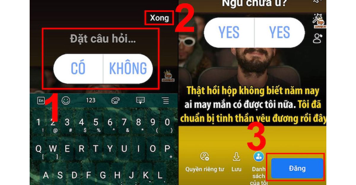 Trả lời câu hỏi trên tính năng Story của Facebook dưới dạng Khảo sát ý kiến