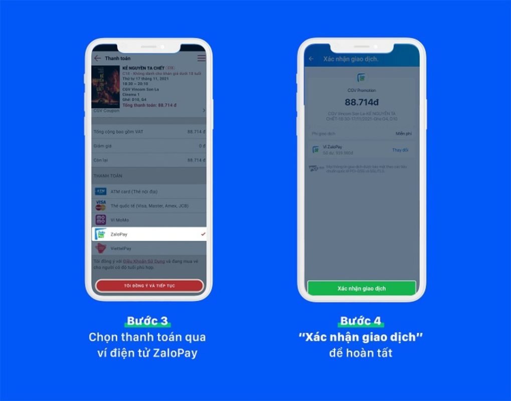 Hướng dẫn thanh toán vé CGV bằng Zalo Pay