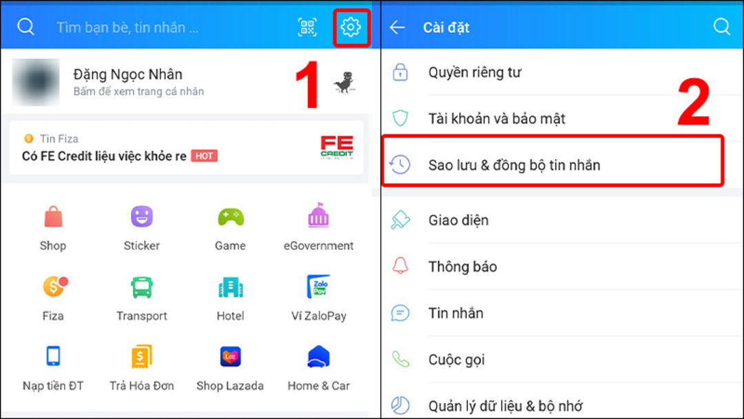 Tính năng sao lưu tin nhắn Zalo tự động