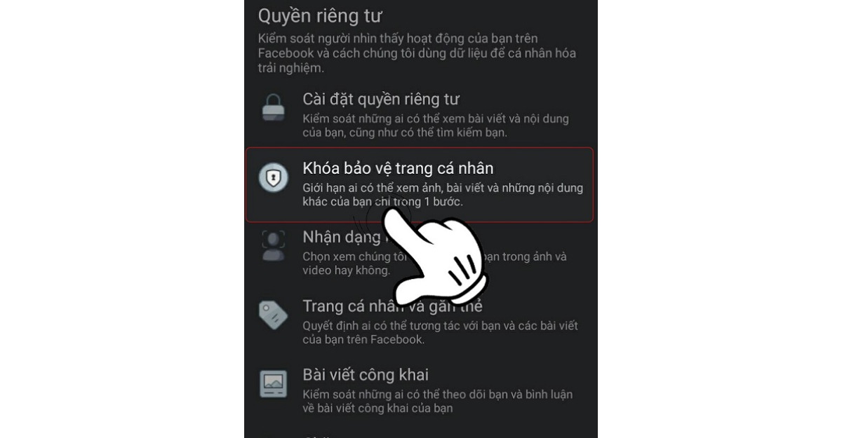 Cách bảo mật trang cá nhân trên Facebook bằng cách khóa trang cá nhân