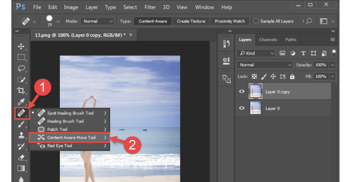 Cách chèn ảnh vào Photoshop bằng cách chèn ảnh vào file làm việc