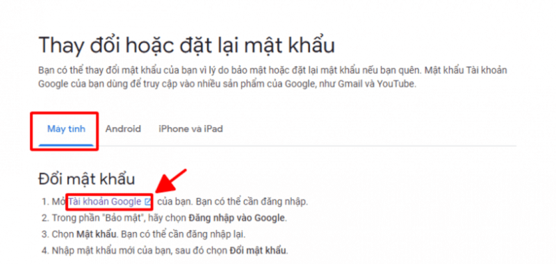 cách đổi mật khẩu kênh youtube
